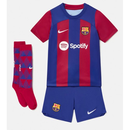 Barcelona Frenkie de Jong #21 Domaci Dres za Dječji 2023-24 Kratak Rukavima (+ kratke hlače)